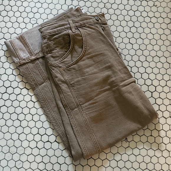 We The Free Beige Cuffed Boyfriend Jeans - Picture 5 of 6